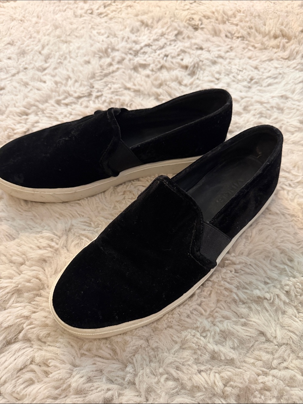 Women’s Black Velvet VINCE slip on sneakers
